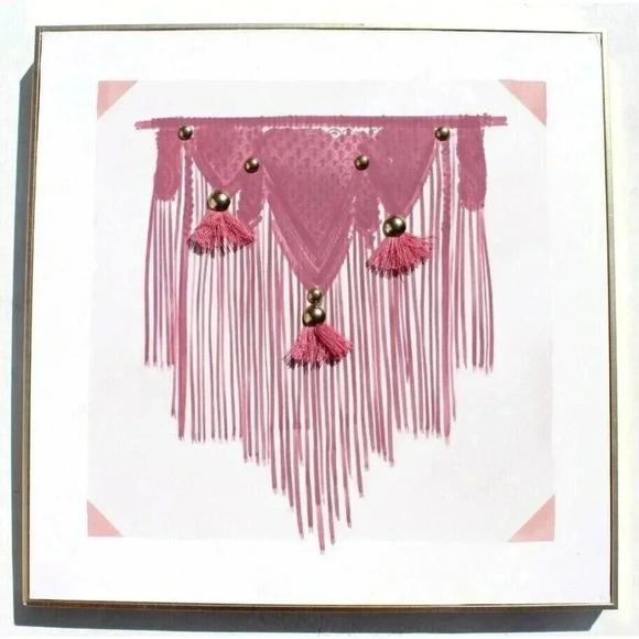 Wall Hanging ART Display Macrame Boho Picture Tassels Home Wall Decor - Picture 1 of 2